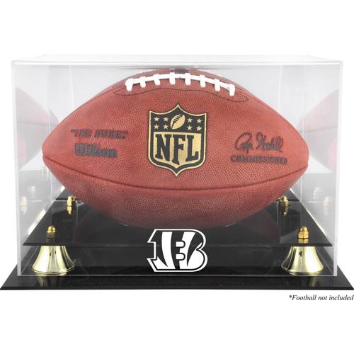 Goldene Vitrine mit klassischem Teamlogo des Cincinnati Bengals-Fußballs