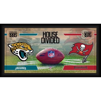 Jacksonville Jaguars vs. Tampa Bay Buccaneers Gerahmte 10" x 20" Haus geteilte Football-Collage Image