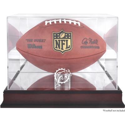 Vitrine mit Football-Logo der Miami Dolphins aus Mahagoni mit verspiegelter Rückseite Image