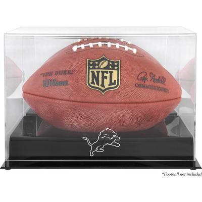 Detroit Lions – Schwarze Vitrine mit Football-Logo und verspiegelter Rückseite Image
