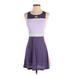 Adidas Active Dress - A-Line: Purple Color Block Activewear - Women's Size Small