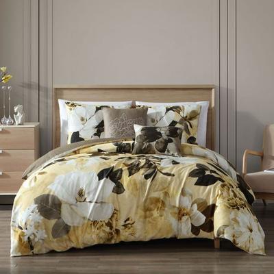 Yellow Magnolia Comforter Bed Set Golden Yellow, Queen, Golden Yellow