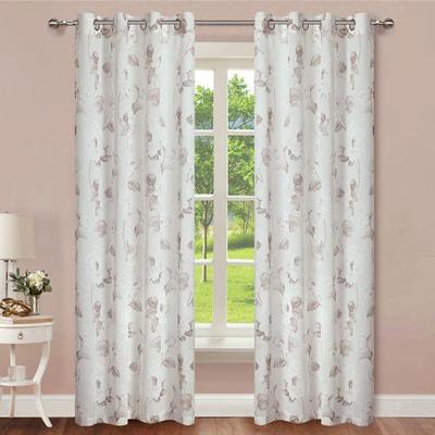 Bascomb Semi Sheer Wide Grommet Curtain Pair 104 x 84, 104 x 84, Light Taupe
