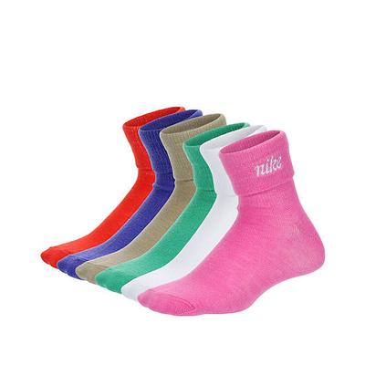 Nike Girls Fold Over Quarter Socks 6 Pairs