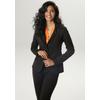 Kurzblazer ANISTON SELECTED, Damen, Gr. 42, orange (schwarz, orange), Jersey, Sweatware, Obermaterial: 65% Polyester, 30% Viskose, 5% Elasthan, gemustert, Jacquardmuster, modisch, figurbetont hüftlang, Langarm, Blazer, mit kleinen Quadraten