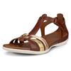 Riemchensandale ECCO "FLASH", Damen, Gr. 36, bunt (braun, goldfarben), Leder, sportlich, Schuhe, Sommerschuh, Sandalette, Klettschuh, im Metallic-Look
