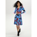 Jerseykleid ANISTON SELECTED, Damen, Gr. 36, N-Gr, bunt (blau, hellblau, rot, augergine, schwarz), Single Jersey, Obermaterial: 95% Viskose, 5% Elasthan, bedruckt, feminin, A-Linie knielang, Rundhals, Langarm, Kleider, in leichter A-Linien-Form