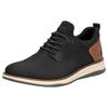 Slip-On Sneaker RIEKER, Herren, Gr. 47, braun (schwarz, braun), Lederimitat, Textil, unifarben mit Farbeinsatz, sportlich, Schuhe, Halbschuh, Freizeitschuh, Schlupfschuh mit Gummizug