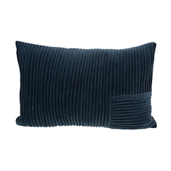 Kissen mit Falten aus blauem Samt - Rechteck Stoff Amadeus 40x8 cm Image