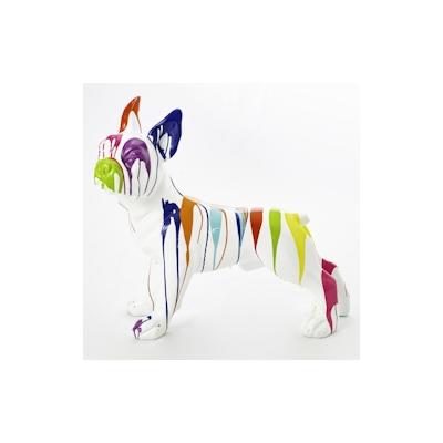 Französische Bulldogge stehend trash weiß M - Decor Anderes Harz Amadeus 90x40 cm Image