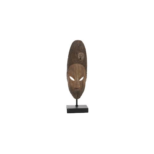 Afrikanische Maske rund - Braun Rund Harz Amadeus 13x9 cm