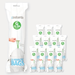 von 12 Rollen à 20 Müllbeuteln 23/30 l weiß Code G ( davon 1 gratis - Posten Mehrfarbig Kunststoff Brabantia Image
