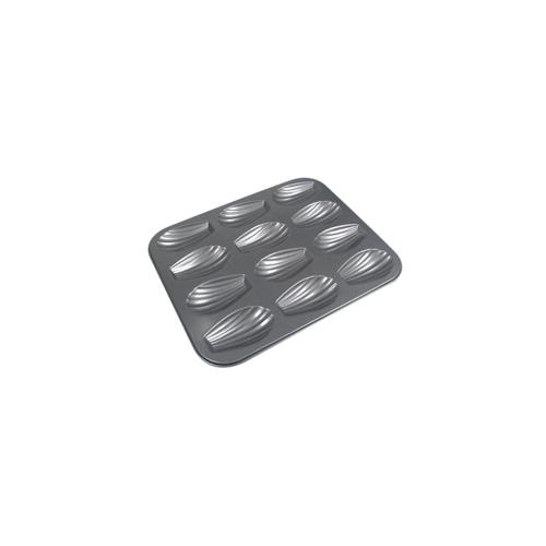 DE BUYER 25x20 Antihaft-Grau-Rechteck-Stahl Muffinblech für 12 Muffins 25x20