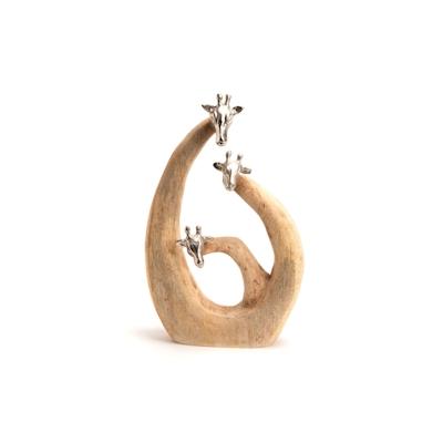 Giraffe Familie in - Braun Rund Holz Amadeus 21x9.5 cm Image