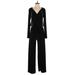 MICHAEL Michael Kors Jumpsuit V-Neck Long Sleeve: Black Jumpsuits - Women's Size Small