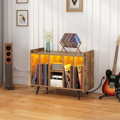 Record Player Stand,Vinyl Record Storage Cabinet ,Album Storage Cabinet for Bedroom Living Room Office,Music room,Brown