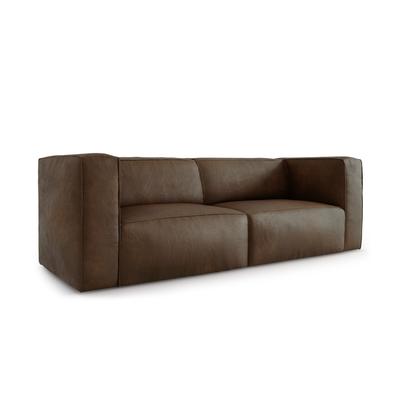 3-Sitzer Sofa aus Echtleder, dunkelbraun