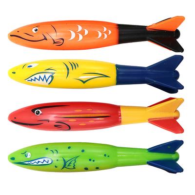 Diving Pool Toys Underwater Swimming Throwing Diving Torpedo Shark,4 Pack