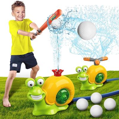 2-in-1 Snail Water Sprinkler Baseball Toys, 360° Roating Spray Water Play Game, Water Splashing Toy for Kids Outdoor, Summer Backyard Lawn Pool Party Fun for Boys Girls