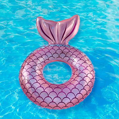 Water Play Equipment Inflatable Pool Float Non Toxic Geometric Pattern PVC Beach Theme Family Outdoor Summer All Adults'