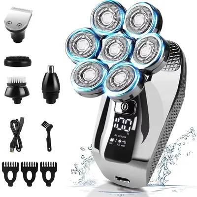 Head Shavers for Men 7D, Cordless Bald Head Shaver Wet&Dry Waterproof Electric Razor for Men with