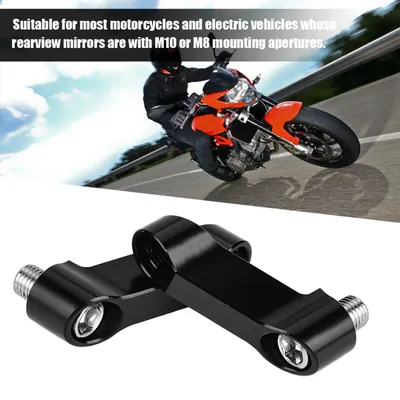 10mm 8mm Motorcycle Rearview Mirror Adapter Kit Riser Mount Extender 8mm Mirror Extender Motorcycle