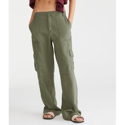 Aeropostale Womens' Mid-Rise Utility Cargo Pants - Green - Size 2XL R - Cotton