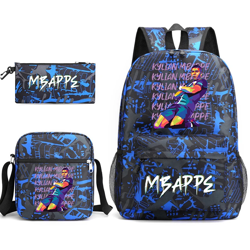 Ensemble de sac à dos pour jeunes, sac d'école pour étudiants, sac à bandoulière, trousse à crayons, ensemble de 3 pièces