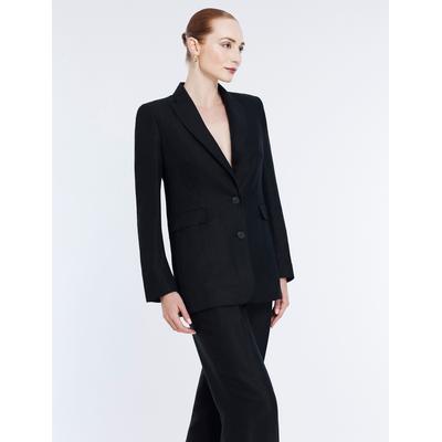 Women's Linen Blazer in Black / 2 | BCBGMAXAZRIA
