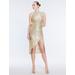 Women's Ilaria Sleeveless Metallic Midi Dress in Gold / L | BCBGMAXAZRIA