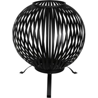 Feuerkorb Ball Gestreift Schwarz Kohlenstoffstahl FF400 Esschert Design