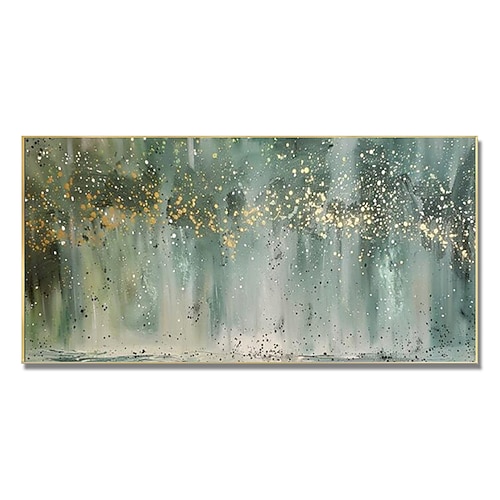 handgemaltes abstraktes Ölgemälde auf Leinwand moderne abstrakte Wandkunst Original Ölgemälde Wohnzimmer Wandkunst grüner Himmel Wandkunst Geschenk für ihr Zimmer Schlafzimmer Dekor Image