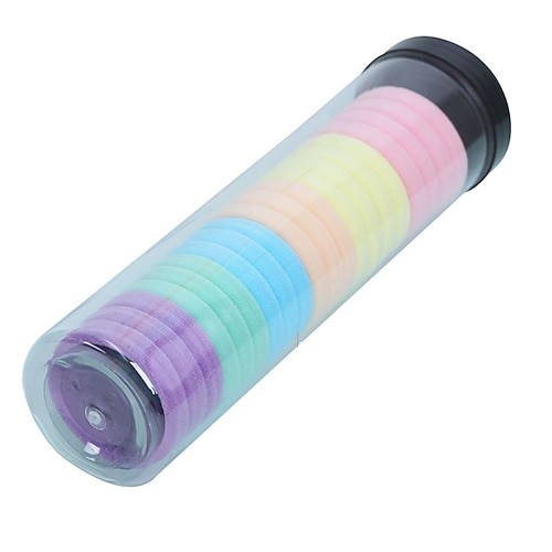 Mädchen Bonbonfarbe nahtloses Kopfseil elastischer Handtuchring 20 Fässer Handtuchring Haarring Gummiband Image
