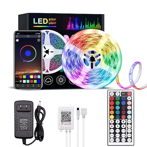 LED Streifen Licht RGB Bluetooth Smart App Steuerung 5m 10m 15m 20m 5050smd Musik Sync Farbwechsel Schlafzimmer Home TV Hintergrundbeleuchtung Party Dekoration Image