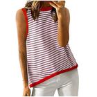 Damen Camisole Tank Top Aktiv Tropisch Täglich Blockfarbe Gestreift Patchwork Druck Asymmetrischer Saum Ärmellos Reguläre Tops Rundhals Party Ausgehen Strand Schwarz Pink Marineblau Blau Rose Pink