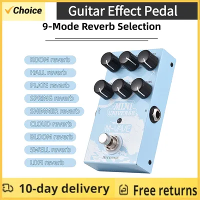 M-VAVE Guitar Effect Pedal Digital Reverb Pedal Digital Modeling Reverberation Effector with 9-Mode