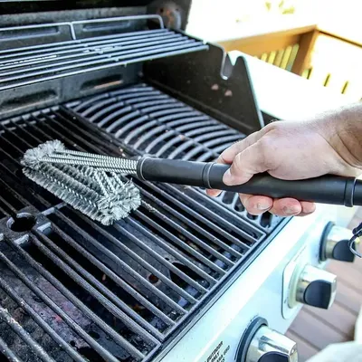Barbecue Grill BBQ Brush Clean Tool Grill Accessories Stainless Steel Bristles Non-stick Cleaning