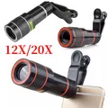 Obiettivo Clip universale 20X/12X Zoom fotocamera del telefono teleobiettivo telescopio monoculare