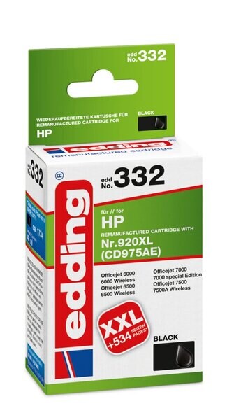 Edding Druckerpatrone 332 HP 920XL schwarz, Ersetzt: HP CD975AE, No.920XL Image