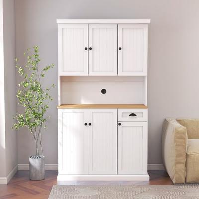 Storage Cabinet with Microwave Oven Countertop,with Adjustable Shelves