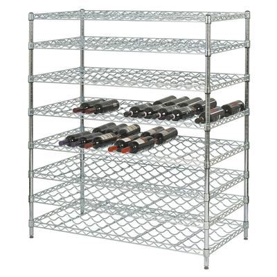 Focus FDWSK3674CH 74"H Commercial Wine Rack w/ 216 Bottle Capacity, Chrome, 216-Bottle Capacity, Chromate, Silver