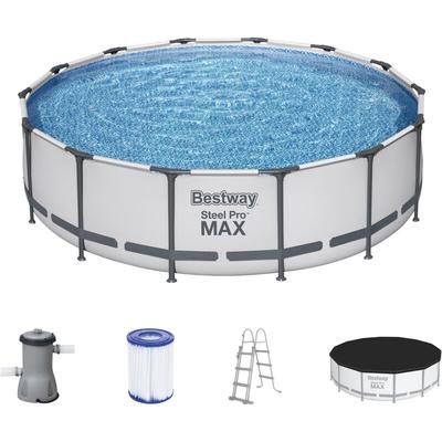 Steel Pro max™ Frame Pool Komplett-Set mit Filterpumpe ø 427 x 107 cm, lichtgrau, rund Image