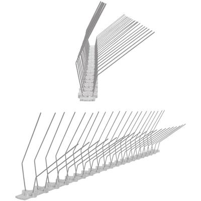 Pestsystems - 10 Meter (20 x 0,5m) Taubenspikes Dachrinne 2-reihig auf Polycarbonat - hochwertige