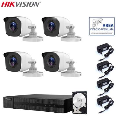 Hikvision - kit 4 videoüberwachungskameras dvr 4 kanäle 4 mpx 500 gb hdd