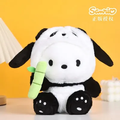 Anime Sanrio Pochacco Panda Style Stuffed Plush Toys Throw Pillow Cute Kawaii Children Doll Puppy