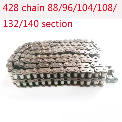 Motorcycle 428 Chain 88/94/102L/104L/108/140 Links Fit for 50cc-250cc ATV Quad Pit Dirt Bike Go Kart Metal Parts