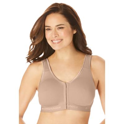 Plus Size Women's Wireless Front-Close Lounge Bra by Comfort Choice in Nude (Size 50 C)