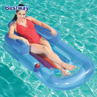 Bestway43028 Casual Inflatable Pool Floating Bed with Headrest Casual Pool Lounger