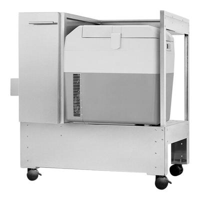 Summit Appliance SPRF36CART Accucold 1.0 Cu. Ft. Gray / White DC-Powered Portable Medical Refrigerator / Freezer with Rolling Storage Cart - 12/24VDC