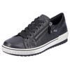 Plateausneaker REMONTE, Damen, Gr. 44, schwarz, Leder, sportlich, Schuhe, Freizeitschuh, Halbschuh, Schnürschuh mit Außenreißverschluss
